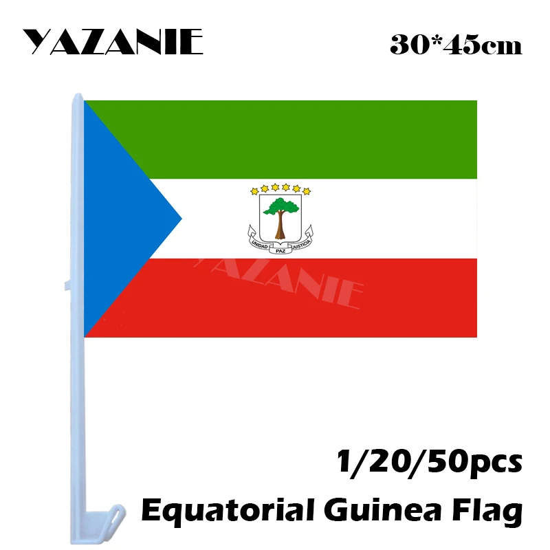 YAZANIE 30*45cm 1/20/50pcs Equatorial Guinea Window Car Flags and Banners Double Side Decoration Event Festival Office |