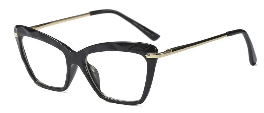 C3 black clear Прозрачные женские очки кошачий глаз, роскошные Брендовые очки, прозрачная оправа, женские очки, оправа, модные очки для близорукости - Цвет оправы: C3 black clear
