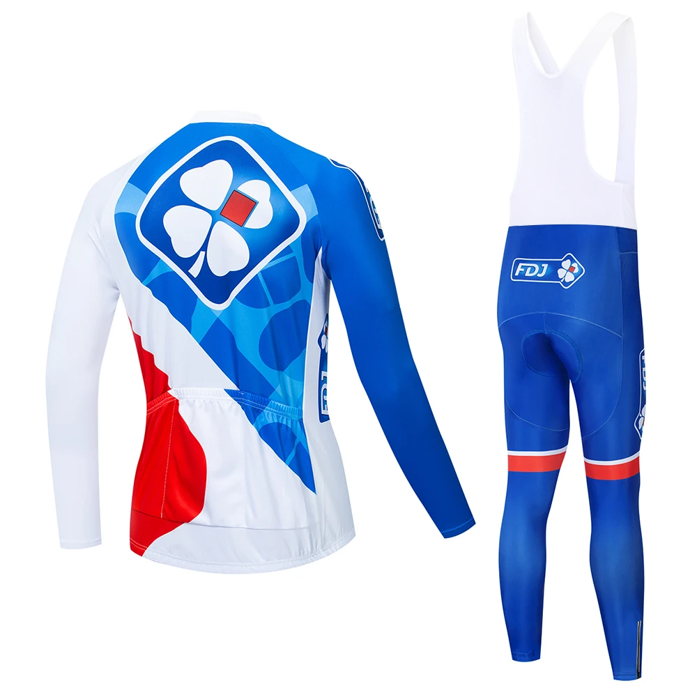 19 Pro FDJ Cycling Jersey Quick Dry Long Sleeve Jerseys And Bib Pants Set Clothes Breathable Outdoor sportswear | Спорт и