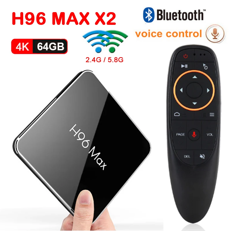 H96 max x2 Google Voice Управление Android 8 1 Amlogic S905X2 Smart tv box 4 Гб 64 2 г & 5 8G Wi Fi Bluetooth 4K 3D set top