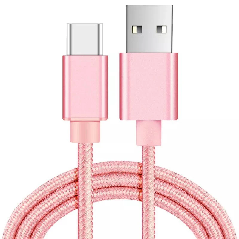 GEUMXL USB 3,1 кабель type-C синхронизация двойной usb быстрое зарядное устройство для Elephone P9000/P9000 Lite M3/Wileyfox 2 X 2X type C USB - Тип штекера: rose cable 1M
