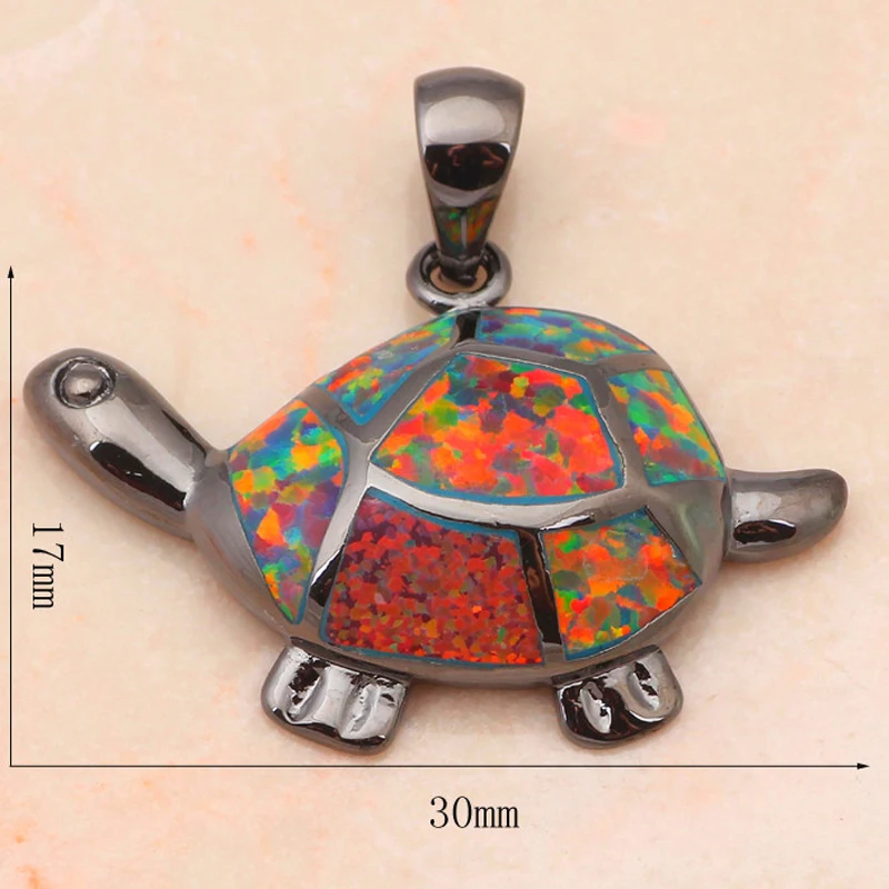 6 59 г дизайн черепахи редкий оранжевый огненный опал серебро штампованное