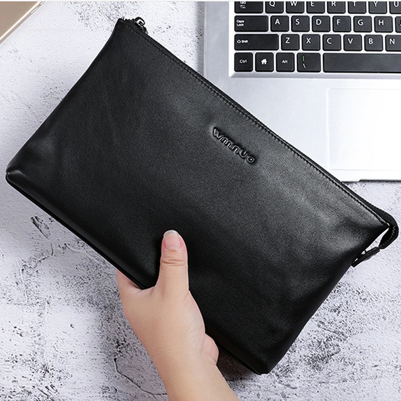 

BAQI Brand Men Wallet Clutch Bag Genuine Leather Cowhide High Quality 2019 Fashion Purse Card Holder Men Handbag Ipad Phone Bag