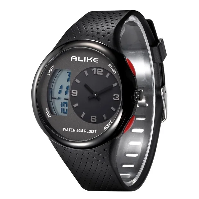 Черный Люксовый бренд, мужские спортивные часы для дайвинга, 50 м, цифровой светодиодный, военные часы, мужские Модные Повседневные электронные наручные часы, часы с датой - Цвет: Черный