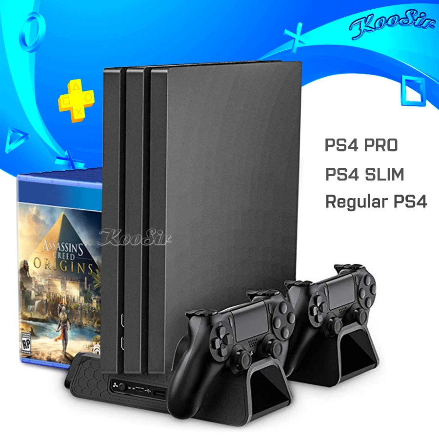 Вертикальный охлаждающий вентилятор PS4 Slim PRO с двойной подставкой зарядное
