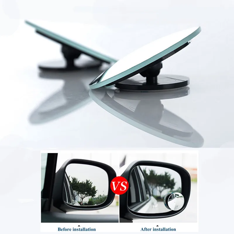 

2pcs 360 Degree Blind Spot Rear view mirror frameless ultrathin Wide Angle Round Convex Mirror for Parking Rear view mirror