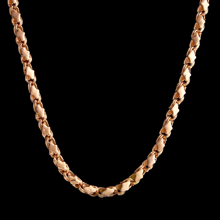 Длинные Цепочки JH цвета розового золота классические фирменные цепочки