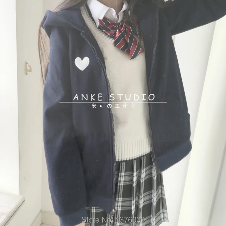 Женщины толстовка каваи Женская куртка С капюшоном Кролик Толстовка С Уши Harajuku Застегивать Сладкая Лолита Пальто Симпатичные Капюшоном Женский Кофты Японский И мило Одежда Кролик Толстовки и Кофты толстовка женская