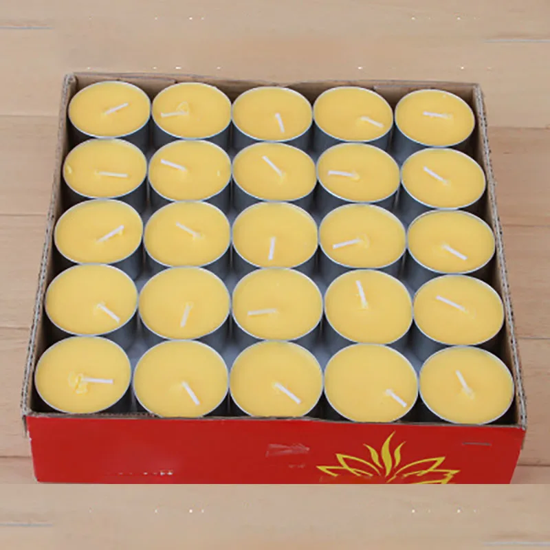 50Pcs yellow 8hour Китайский чайный светильник-свеча, романтические поставки, рождественские канделы Velas cumconce Os, красные, желтые, счастливые вечерние WZE022 - Цвет: 50Pcs yellow 8hour