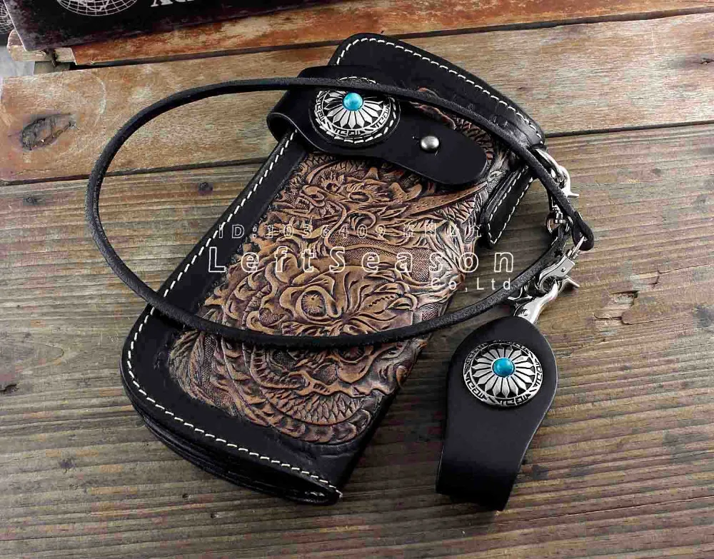 Кошелек ручной работы из кожзаменителя с длинной цепочкой | Багаж и сумки