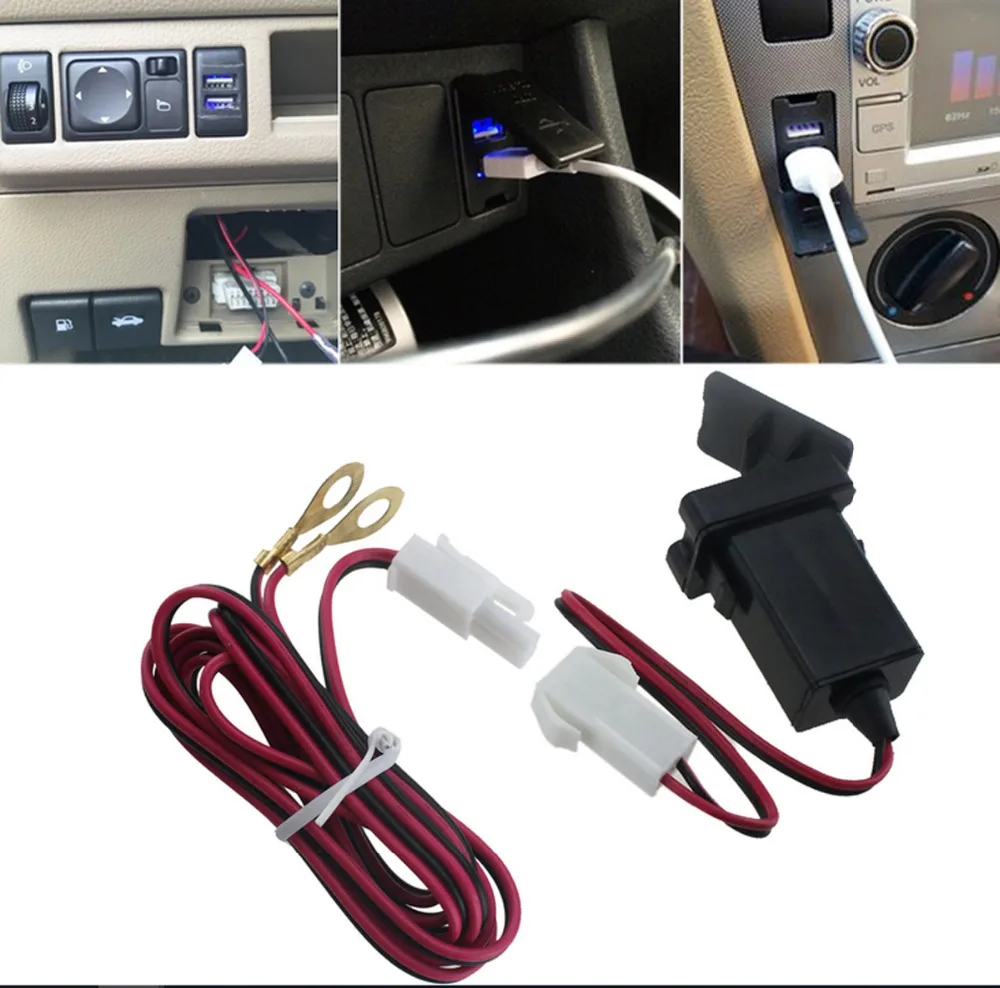 Выход 5V 3.1A двойной синий светодиод USB розетка зарядное устройство переключатель