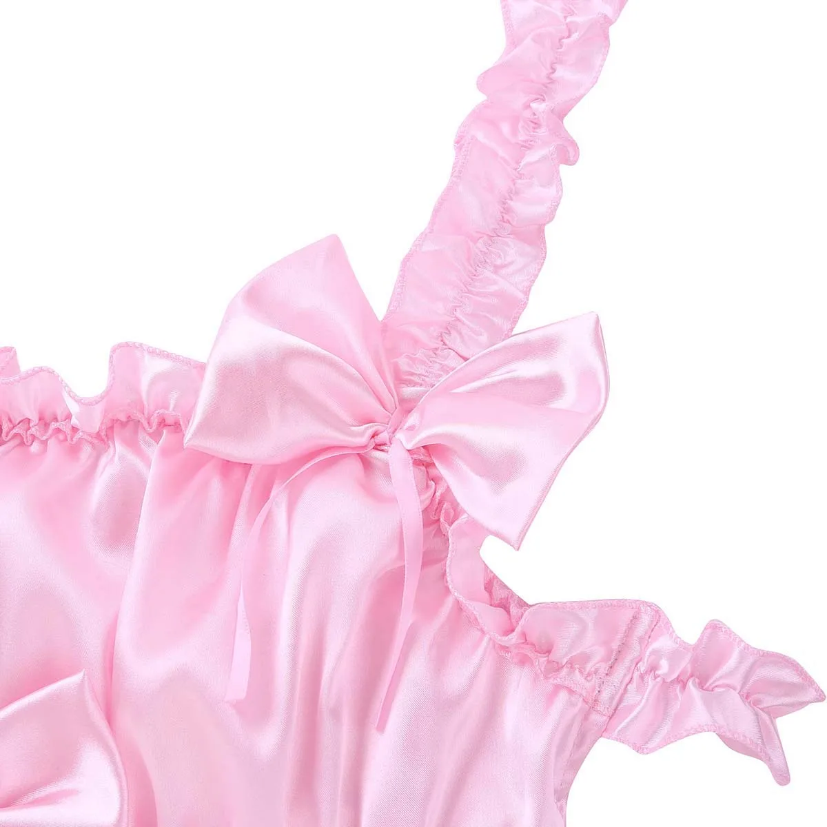 Iiniim Мужское нижнее белье SISSY экзотические майки гладкие мягкие атласные гофрированные оборки эластичные Широкие бретельки без спинки бюстгальтер без косточек Топ