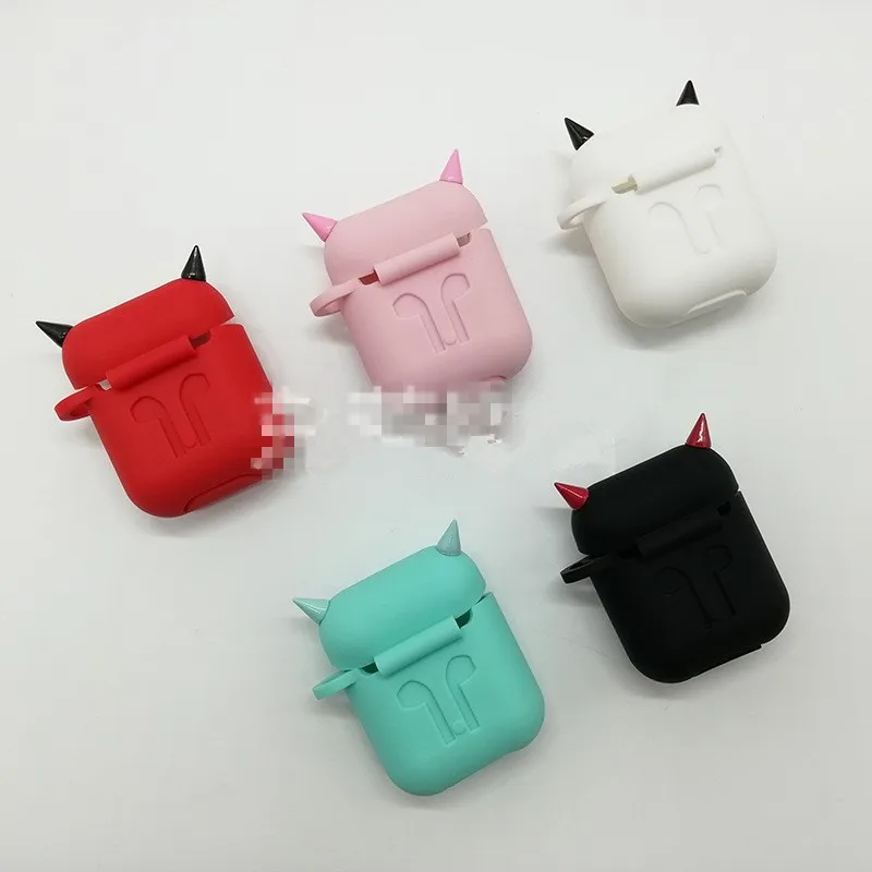 1 шт., мягкий силиконовый чехол devil, наушники для Airpods, Bluetooth, беспроводные наушники, защитный чехол для ушной раковины