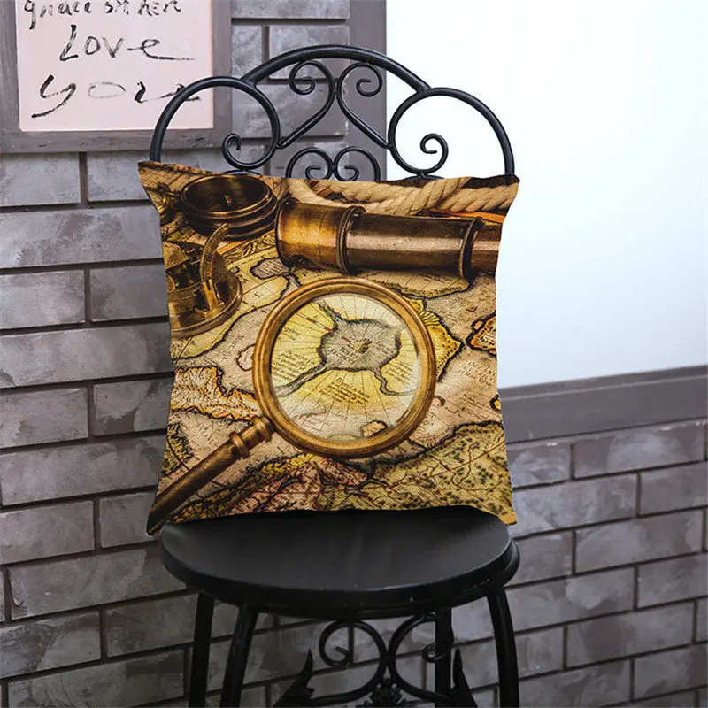 Ретро часы креативный телефонный фильм карта печать подушка чехол наволочка для