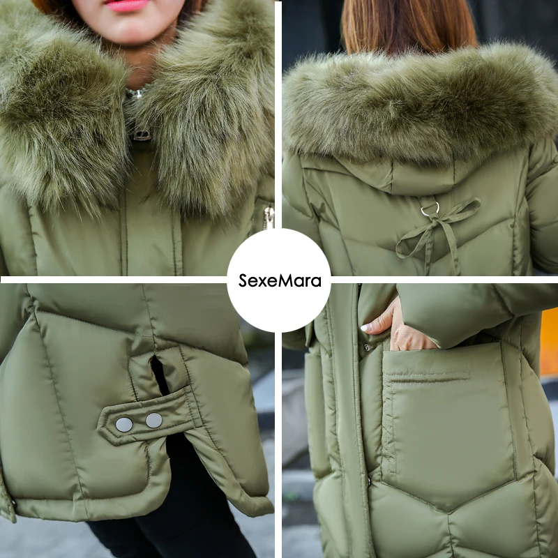 Sexemara/зимняя куртка Женские Новинка 2017 теплая зимняя женские длинные тонкие