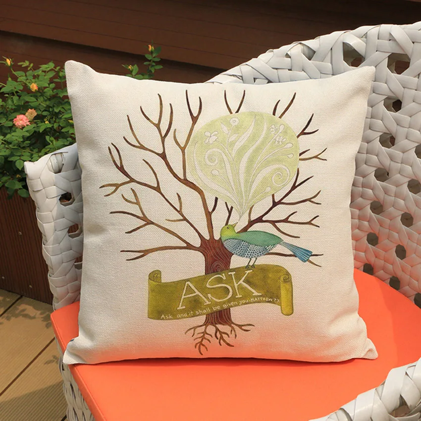 Наволочка для подушки 45 х45 см из хлопка и льна | Дом сад