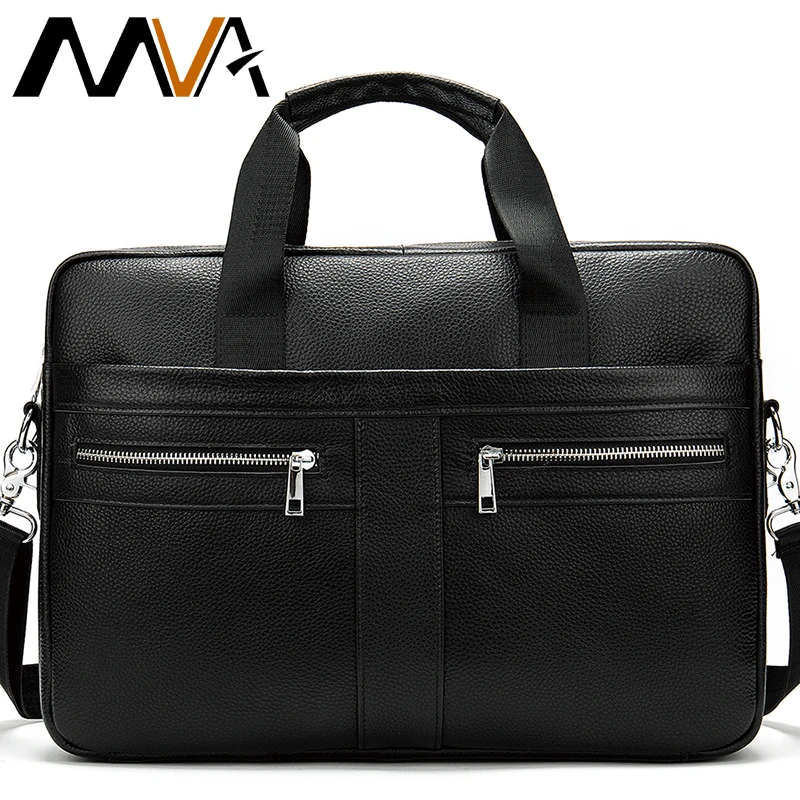 Портфель MVA мужской из натуральной кожи сумка для ноутбука кожаный саквояж на