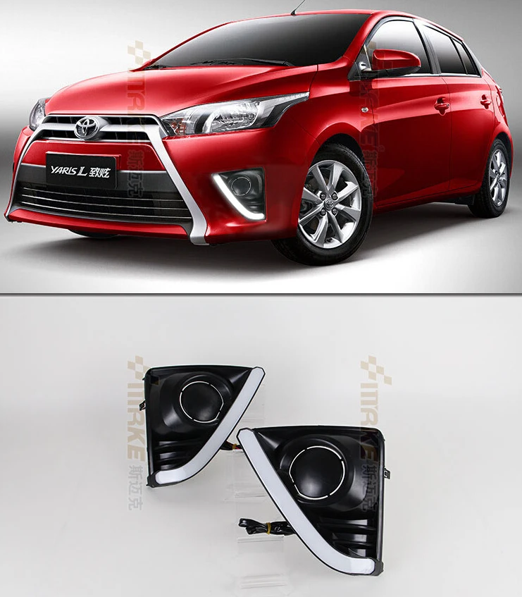 

Светодиодные дневные ходовые огни drl для toyota yaris, направлясветильник огни высшего качества, чистый белый, точная установка без ошибок