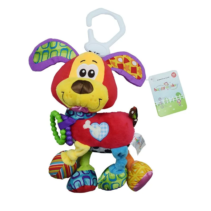 Happy monkey животных мягкие погремушки Подвесные Игрушки для малышей лошадь кровать