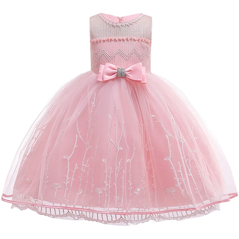 Платья для девочек на день рождения с цветами свадьбу детские атласные платья