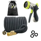 Телескопический садовый шланг, 25-100 футов, гибкий волшебный шланг, латексная трубка с распылителем воды, шланг для полива сада, оружие для автомойки