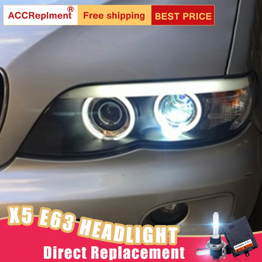 2 шт. светодиодный фары для BMW X5 E63 2004-2006 Автомобильные ангельские глазки комплект