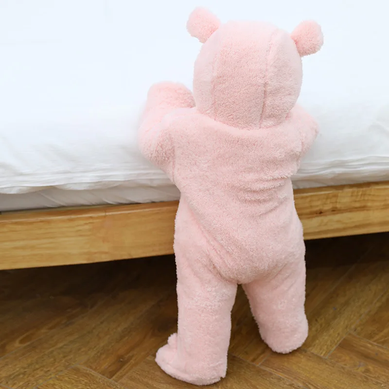 Комбинезон для маленьких девочек зимний хлопковый комбинезон с капюшоном и