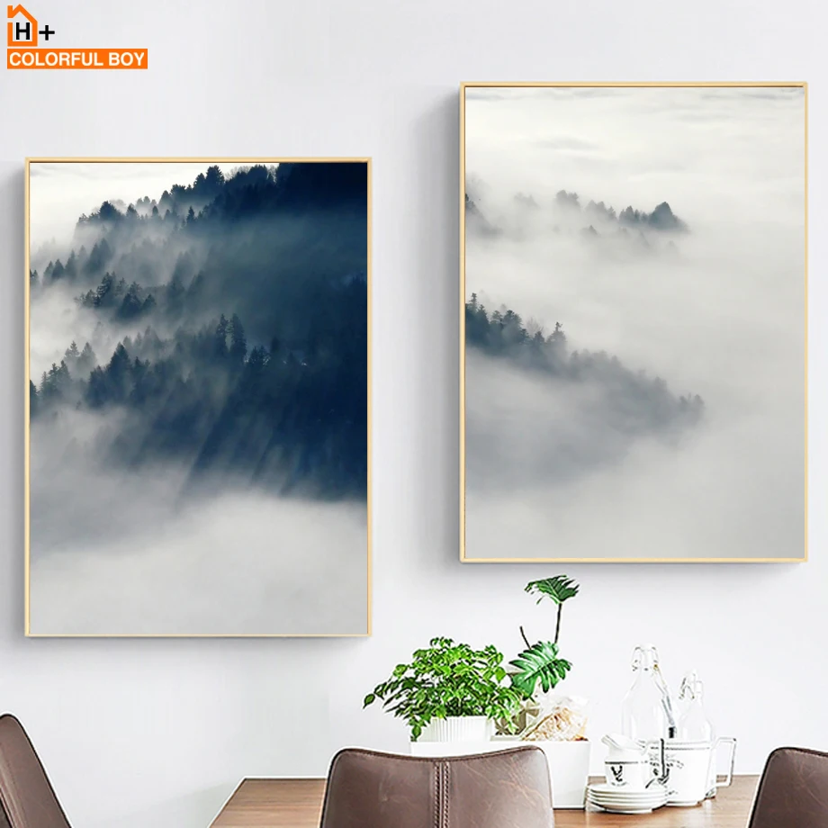 COLORFULBOY облако гор холст художественный принт скандинавские плакаты и принты