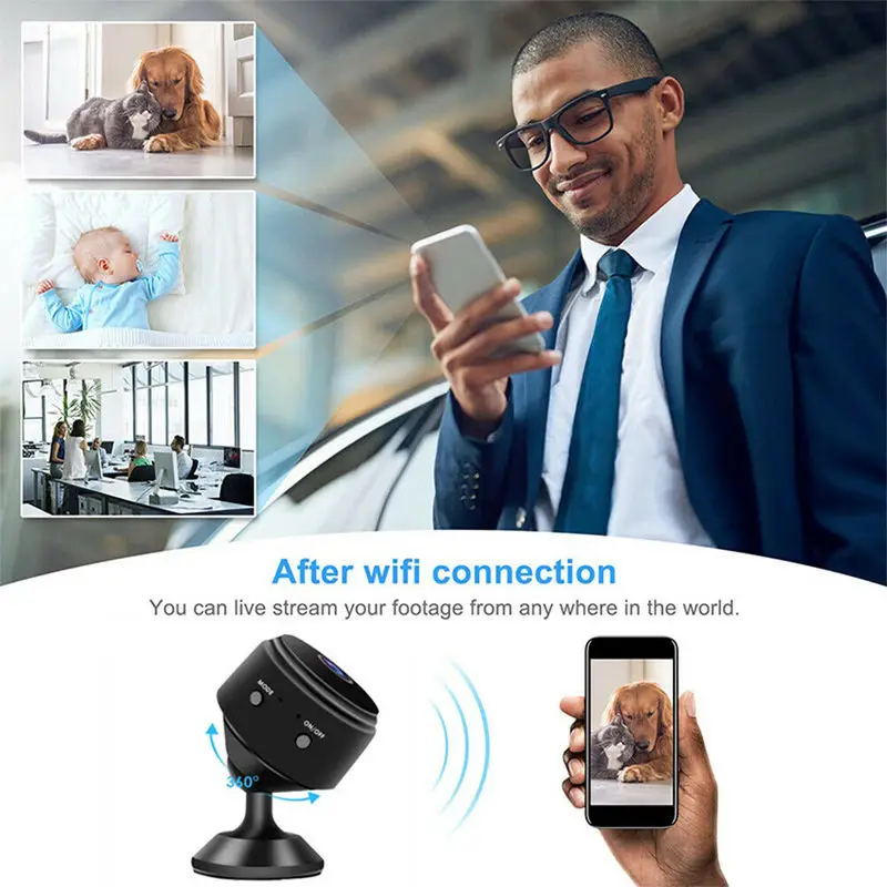 Оригинальная мини камера V1 PRO P2P IP Wi Fi FULL HD 4K 1080P с ночным видением детектор