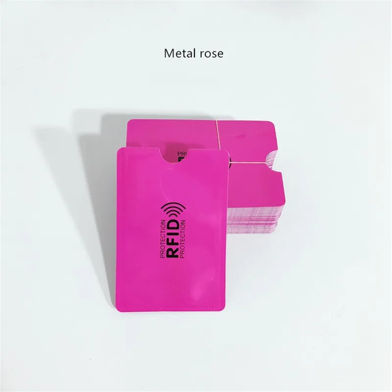 rose 10 шт. Анти RFID Анти-бумажник с защитой от размагничивания Блокировка ридер Блокировка банк держатель карты ID Чехол для банковских карт защита металлический кредитный держатель - Цвет: rose