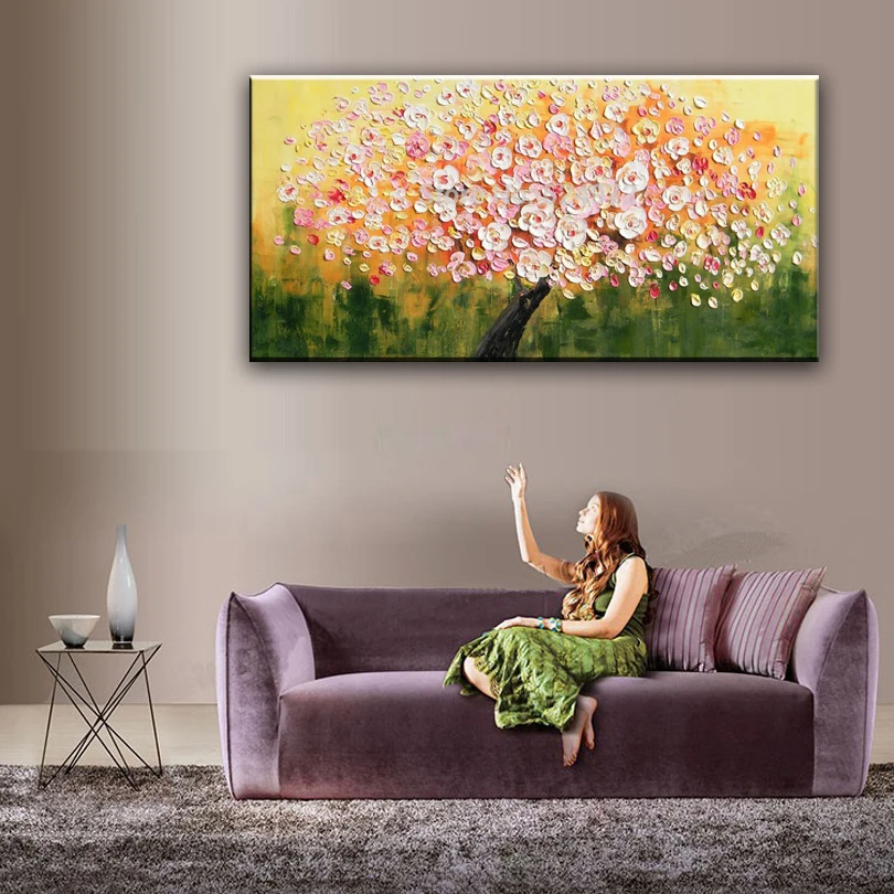 Новинка 100% ручная роспись маслом украшение для дома высокое качество цветочный