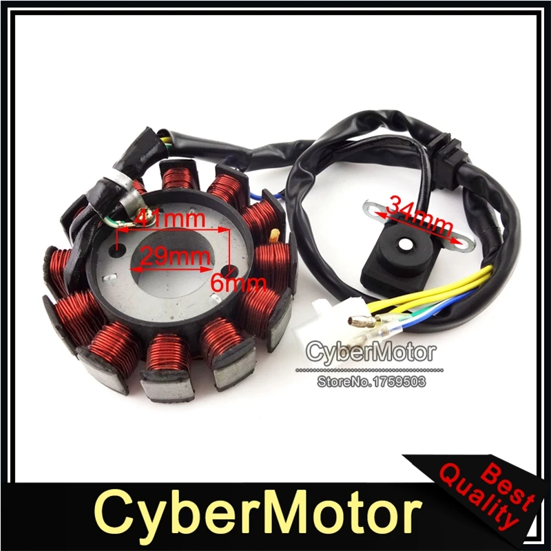 12 катушек зажигания статора Магнето для GY6 125cc 150cc двигатель китайский Мопед Скутер ATV Quad Go Kart