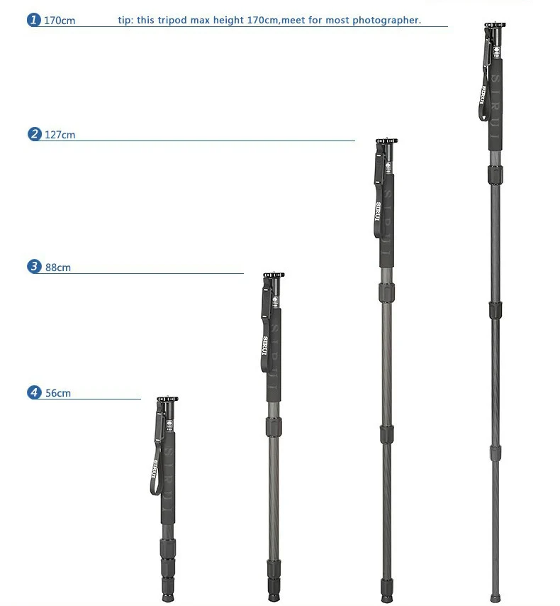 Штатив Sirui P-324 Monopod профессиональный портативный Трипод из углеродного волокна 4