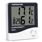 HTC-1 комнатный цифровой электронный термометр, гигрометр, измеритель температуры и влажности, будильник, метеостанция