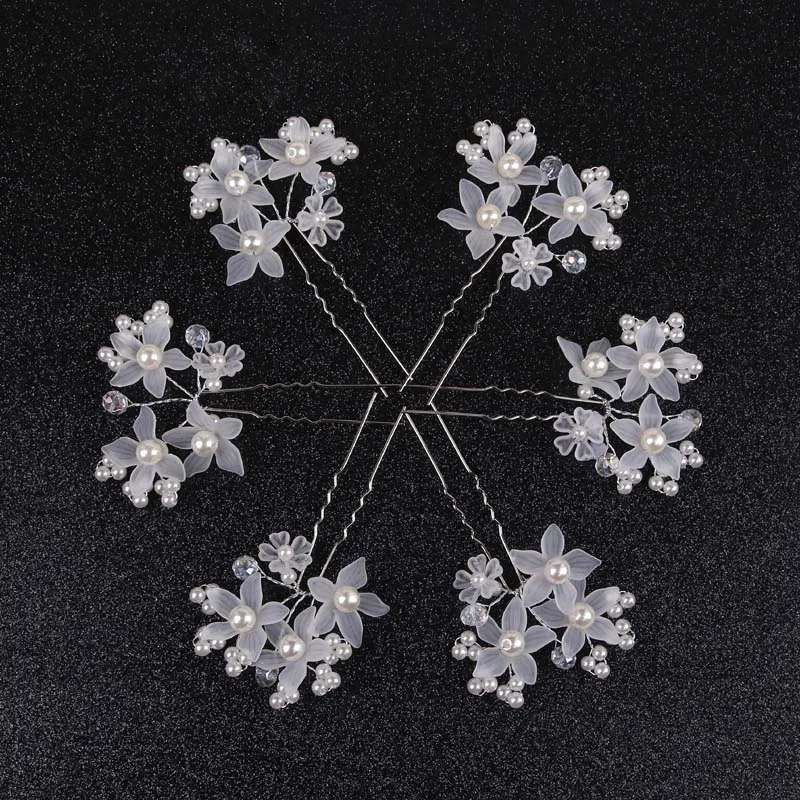 Элегантные Свадебные украшения для волос с кристаллами имитация жемчуга белый