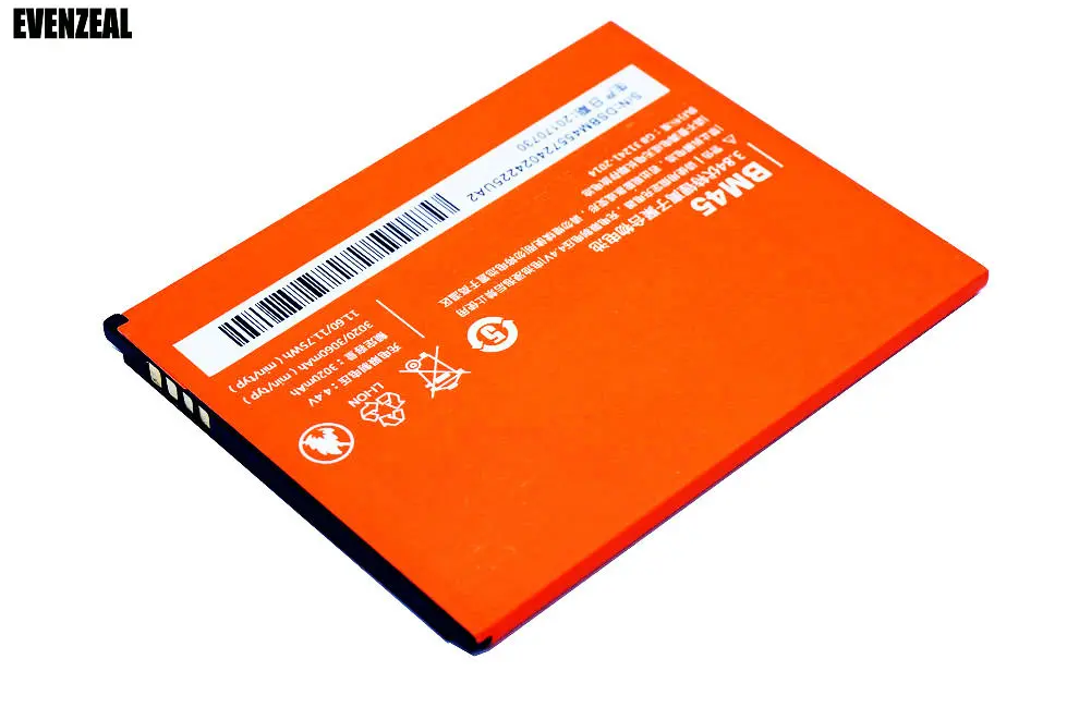 EVENZEAL Фирменная Новинка 1 шт. сменная батарея для телефона для Xiaomi Hongmi Redmi Red Rice Note2 Note 2 BM45/BM 45 3020 мАч/11.60Wh