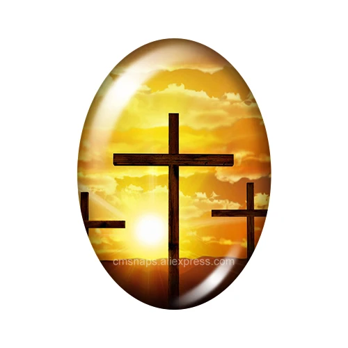 Новый Jesus Christian Cross Blessed 13x1 8 мм/18x2 5 мм/30x40 мм смешанный Овальный фото стеклянный