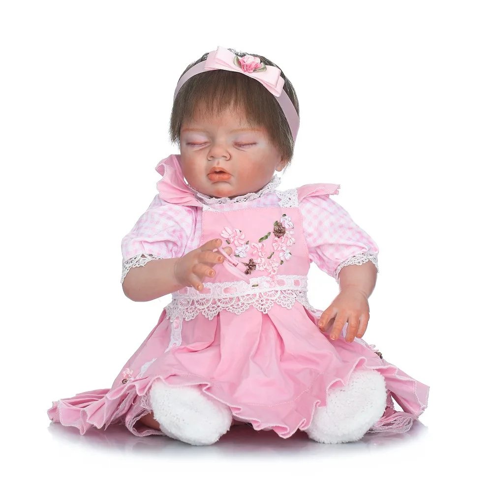 

NPK real dolls reborn soft silicone reborn baby dolls for children gift 22" 55cm bebe alive reborn bonecas rooted eyelash