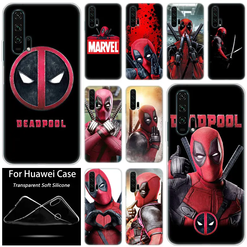 Горячая Marvel hero фильма «Дэдпул»; рубашки модный силиконовый чехол для huawei Honor 20 8A 7A Pro 10 9 8 Lite вид 20 фотоаппаратов моментальной печати 7S 8S 8X 7X 6X 8C 20i 10i играть
