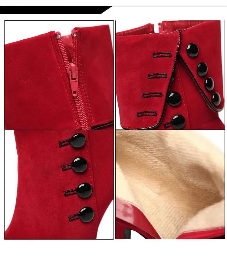 Size35-42 Модные женские ботинки коллекция 2016 года ботильоны на высоком каблуке