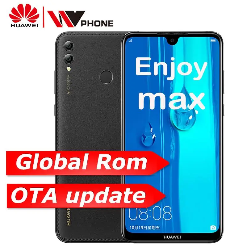 Huawei y max Enjoy 4G 64G Восьмиядерный snapdragon 660 двойная фронтальная задняя камера 7 12 дюймов