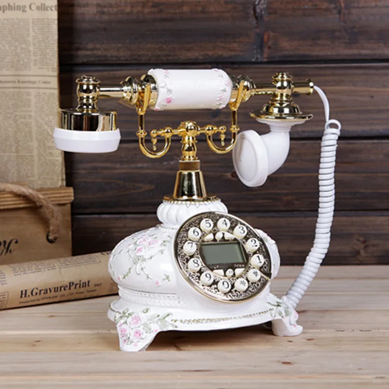 Модный Ретро Европейский античный телефонный дисплей с трехмерным резным