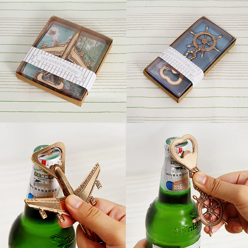 Симпатичные металлические Лодки Руль антикварный самолет открывалка для пива с