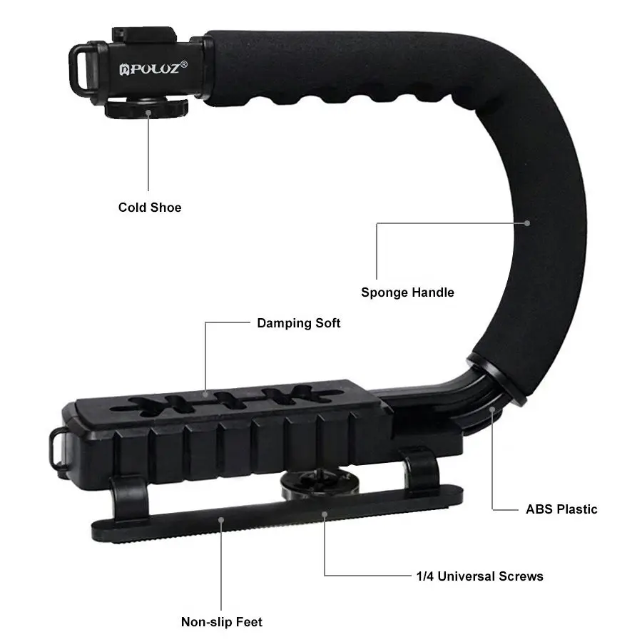 PULUZ C Grip видео ручка кронштейн держатель Стабилизатор для Canon Nikon sony Gopro SJCAM Xiaomi Yi