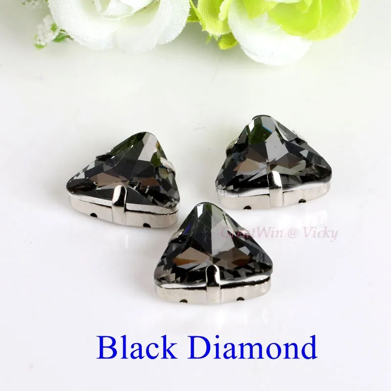 Стразы в форме треугольника из стекла Пришивные страз когтя металлическая