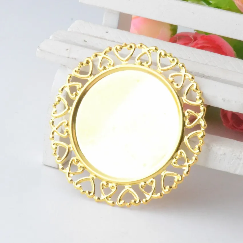 Free shipping 20Pcs Gold Plated Filigree Cabochon Setting Wraps Connectors Crafts Decoration DIY Embellishments 50x50mm J2859 | Украшения и