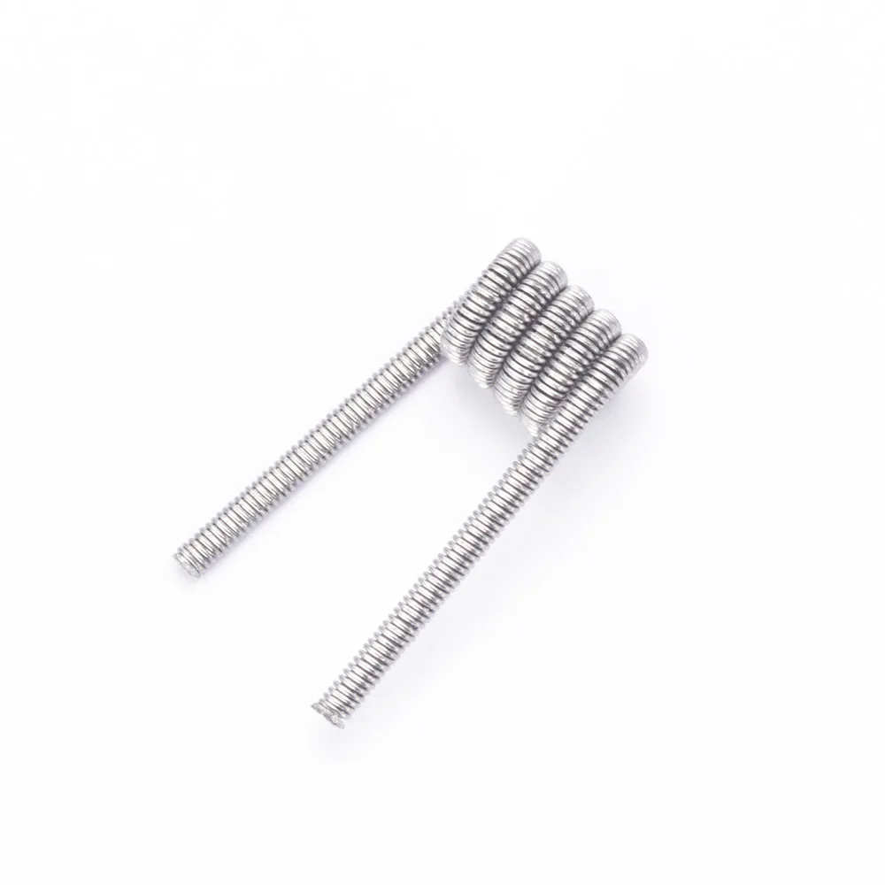 Катушки отец 10 шт./кор. Alien Clapton Flat Twisted Fused Clapton с сопротивлением Quad Тигр нагрева электронная сигарета провод готовые катушки