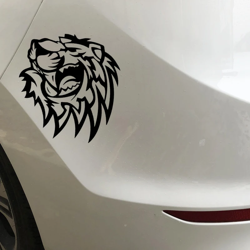 YJZT 15.6CM*13.5CM A Roaring Tiger Cartoon Car Window Decoration Stickers Vinyl Decal Black/Silver C4-1053 | Автомобили и