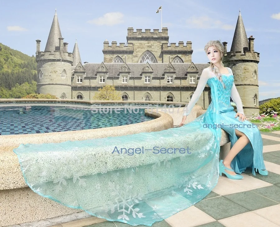 Платье для косплея Снежной королевы и Эльзы платье ручной работы с накидкой