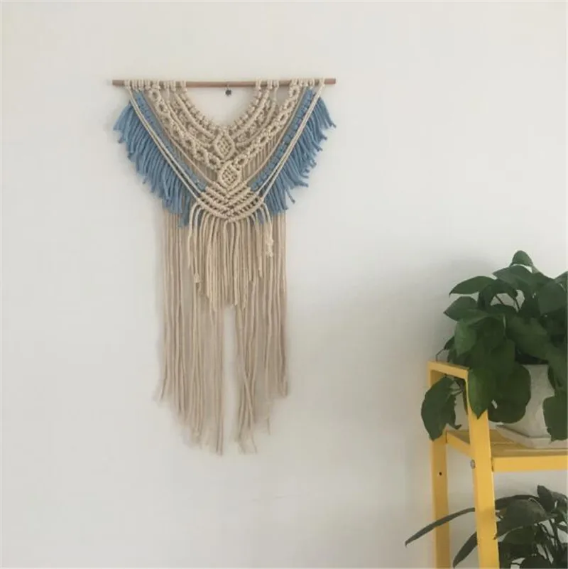 Handmade Bohemian Macrame Wall Hanging Cotton Rope Knitting Banner Tapestry Home Wedding Decoration | Дом и сад
